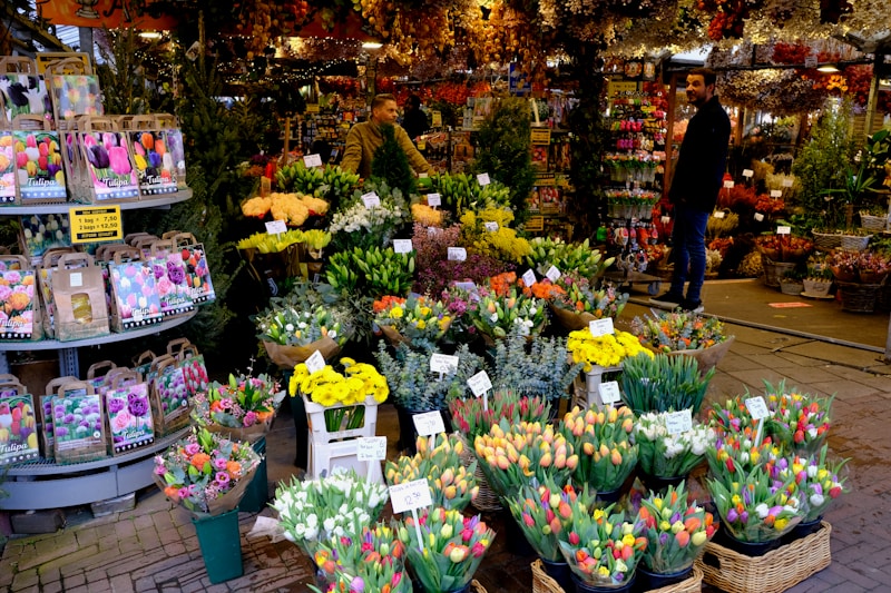 Explore the floating Bloemenmarkt flower market